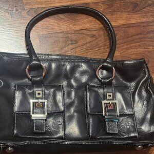 Perlina Black Genuine Leather Shoulder Bag